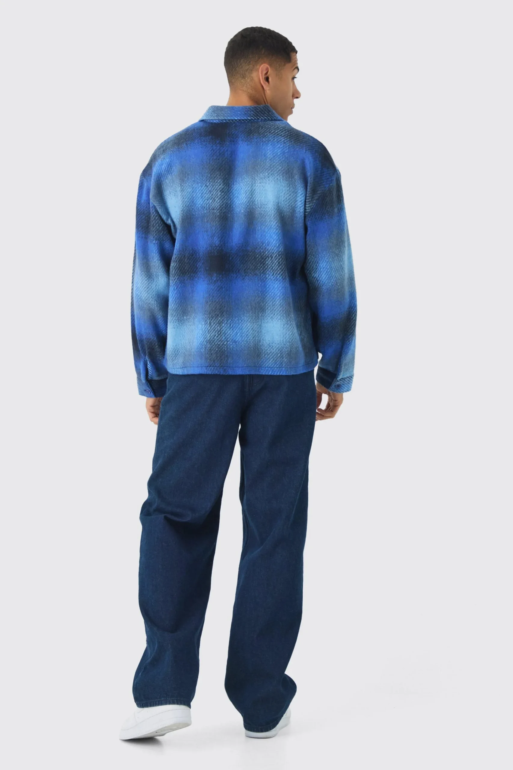 boohooMAN Oversized Fit Brushed Check Overshirt | UK| Shirts