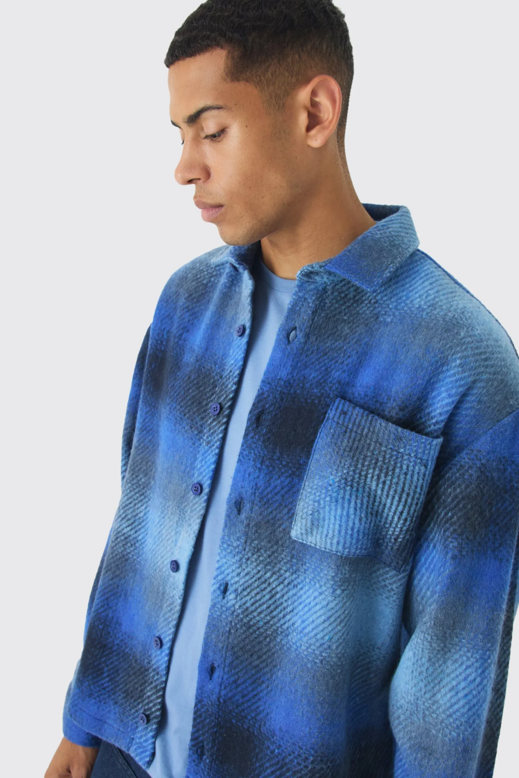 boohooMAN Oversized Fit Brushed Check Overshirt | UK| Shirts