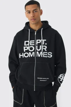boohooMAN Oversized Fit Dept Homme Rope Drawcord Hoodie | UK| Hoodies & Sweatshirts
