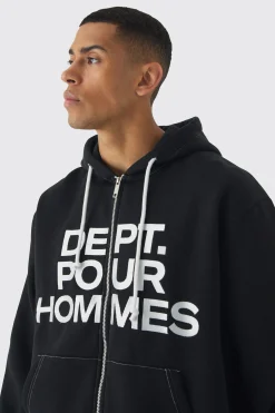 boohooMAN Oversized Fit Dept Homme Rope Drawcord Hoodie | UK| Hoodies & Sweatshirts