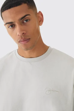 Oversized Fit Embroidered T-Shirt | UK^boohooMAN Best