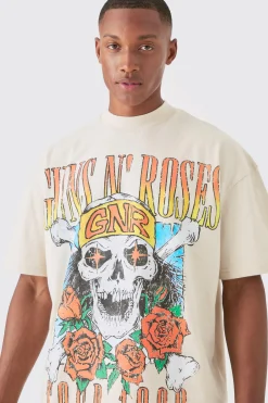 Oversized Fit Guns N Roses Large Scale License T-shirt | UK^boohooMAN Clearance