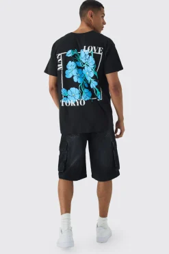 Oversized Floral Back Print T-shirt | UK^boohooMAN Hot