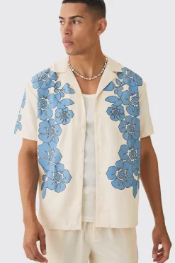 boohooMAN Oversized Floral Print Soft Twill Shirt | UK| Shirts