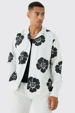 boohooMAN Oversized Floral Print Soft Twill Long Sleeve Shirt | UK| Shirts