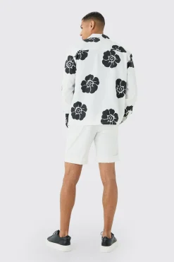 boohooMAN Oversized Floral Print Soft Twill Long Sleeve Shirt | UK| Shirts