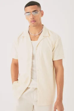 boohooMAN Oversized Flower Open Stitch Shirt | UK| Shirts