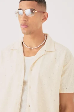 boohooMAN Oversized Flower Open Stitch Shirt | UK| Shirts