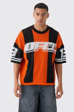 Oversized Football Knitted T-shirt | UK^boohooMAN