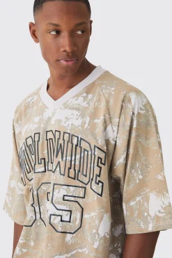 Oversized Football Worldwide Forest Printed T-shirt | UK^boohooMAN