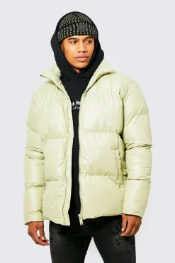 boohooMAN Oversized Funnel Neck Mid Puffer | UK| Coats & Jackets