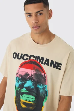 Oversized G Mane Face License Print Wash T-Shirt | UK^boohooMAN Online