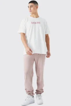 boohooMAN Oversized Gothic Crotch Print Jogger Set | UK| Sets & Co-Ords