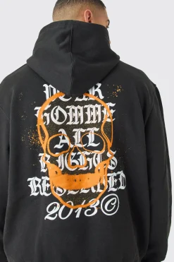 boohooMAN Oversized Gothic Graffiti Skull Hoodie | UK| Hoodies & Sweatshirts