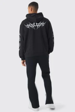 boohooMAN Oversized Gothic Print Hoodie | UK| Hoodies & Sweatshirts