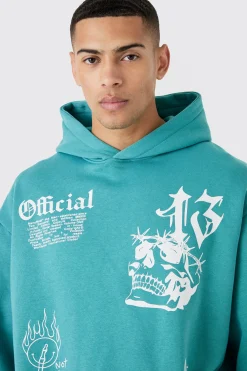 boohooMAN Oversized Graffiti Hoodie Short Tracksuit | UK| Tracksuits