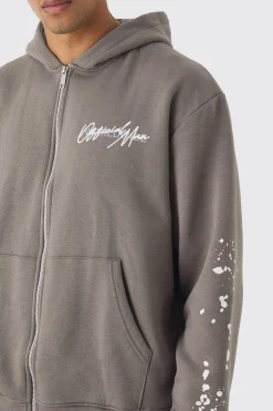 boohooMAN Oversized Graffiti Paint Splatter Hoodie | UK| Hoodies & Sweatshirts