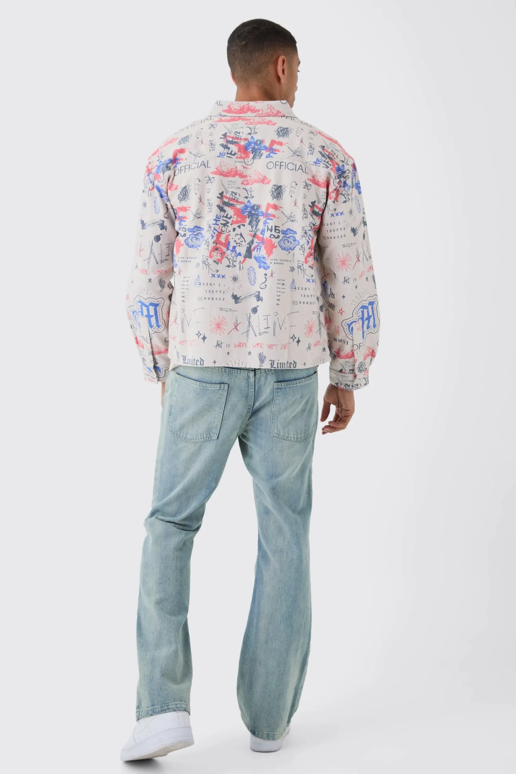 boohooMAN Oversized Graffiti Print Overshirt | UK| Shirts