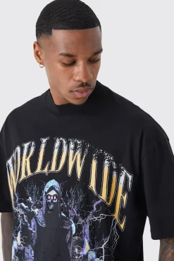 Oversized Graphic Reflective T-shirt | UK^boohooMAN Sale