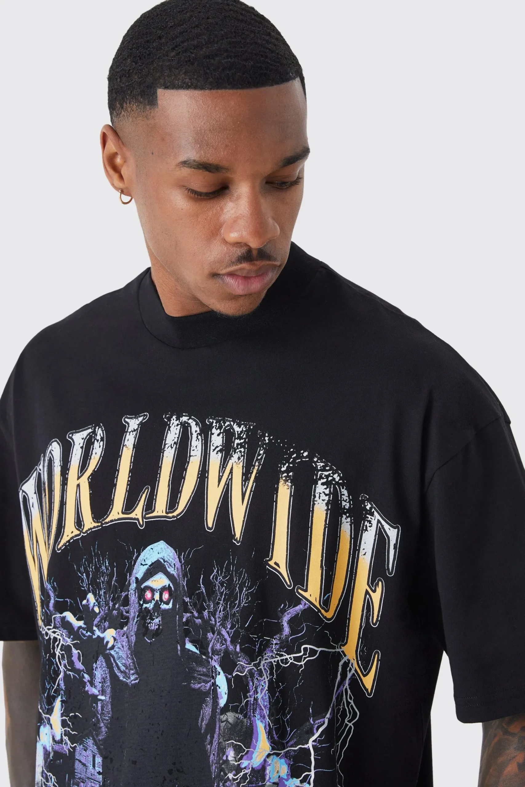 Oversized Graphic Reflective T-shirt | UK^boohooMAN Sale