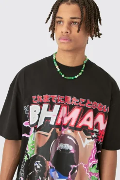 boohooMAN Oversized Graphic T-shirt & Mesh Short Set | UK| Tracksuits