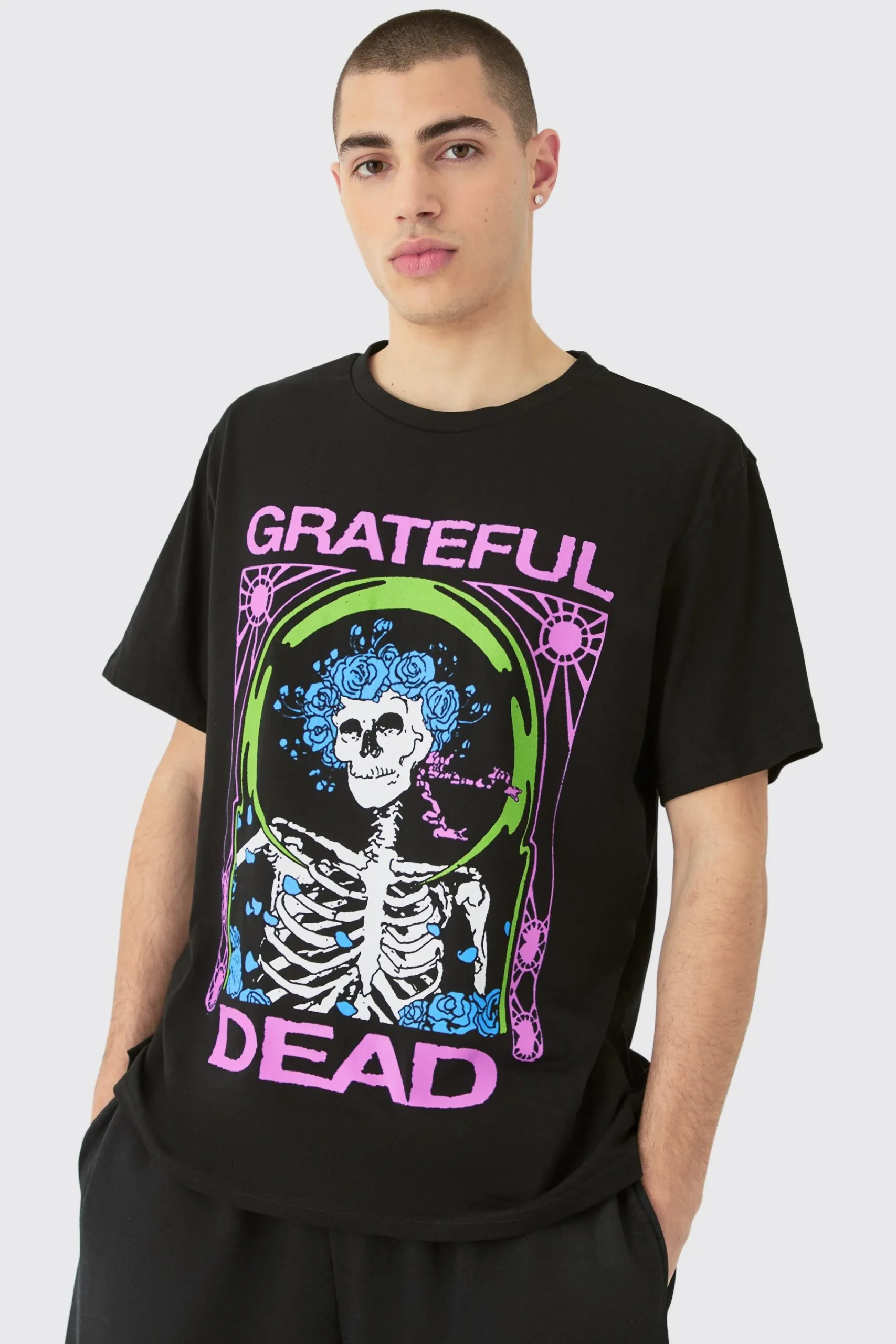 Oversized Grateful Dead Band License T-shirt | UK^boohooMAN New