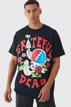 Oversized Grateful Dead Large Scale License Print T-Shirt | UK^boohooMAN Best