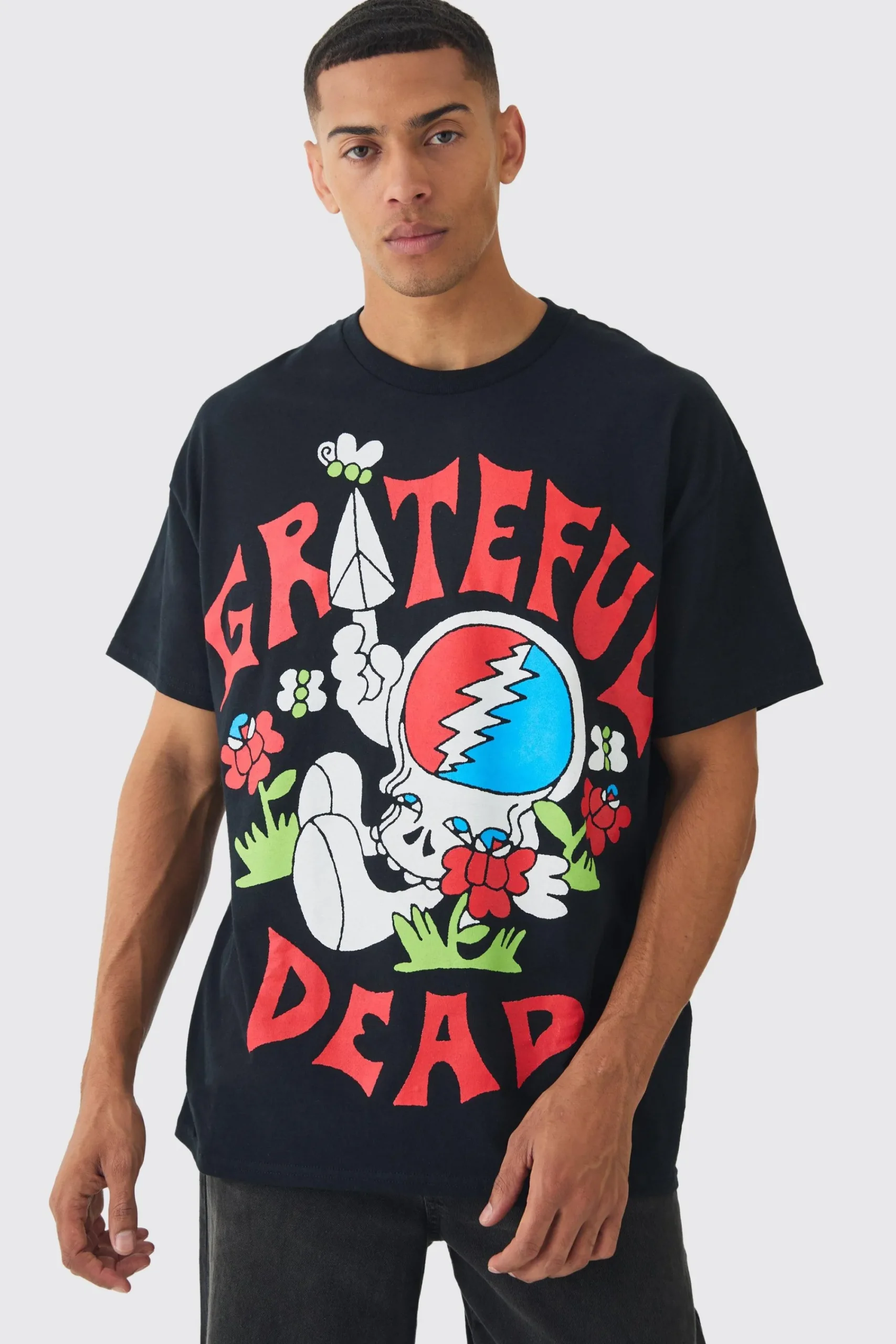 Oversized Grateful Dead Large Scale License Print T-Shirt | UK^boohooMAN Best