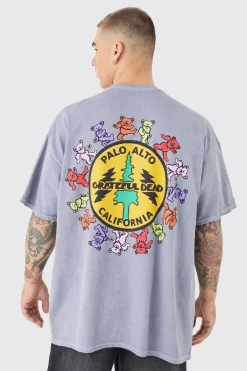 Oversized Greatful Dead Band Wash License T-shirt | UK^boohooMAN Outlet