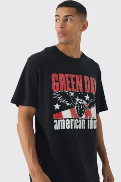 Oversized Green Day Band License Print T-Shirt | UK^boohooMAN