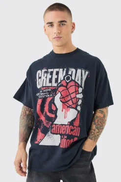 Oversized Green Day Wash License T-shirt | UK^boohooMAN Outlet