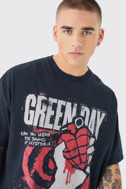 Oversized Green Day Wash License T-shirt | UK^boohooMAN Outlet