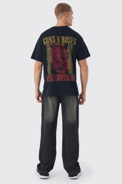 Oversized Guns N Roses Band License T-Shirt | UK^boohooMAN Outlet