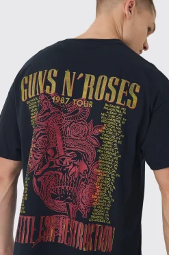 Oversized Guns N Roses Band License T-Shirt | UK^boohooMAN Outlet