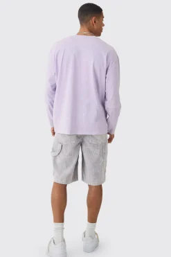 Oversized Half Faux Layer Oil Wash T-shirt | UK^boohooMAN Best