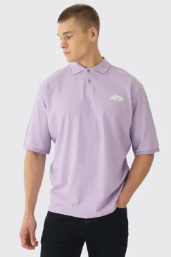 Oversized Half Sleeve Golf Wash Polo | UK^boohooMAN