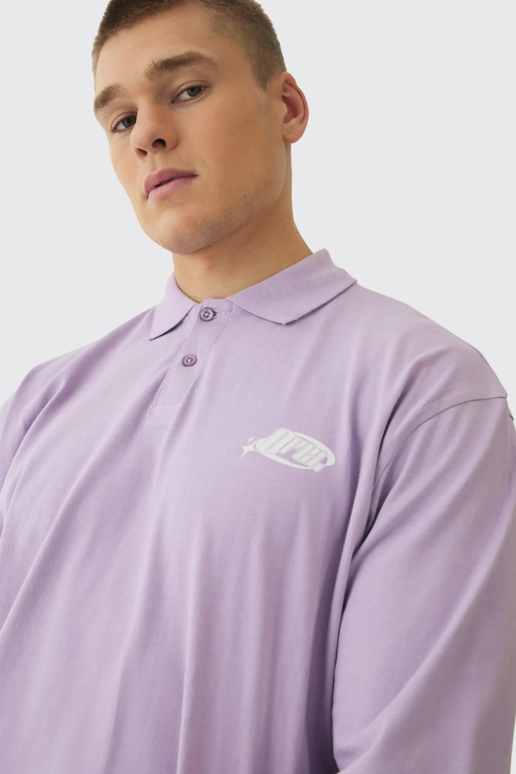 Oversized Half Sleeve Golf Wash Polo | UK^boohooMAN
