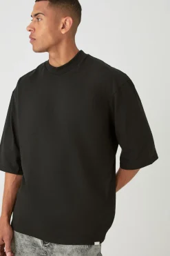 Oversized Half Sleeve Heavyweight T-shirt | UK^boohooMAN Outlet