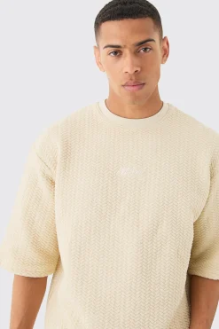 Oversized Half Sleeve Herringbone Man T-shirt | UK^boohooMAN Best