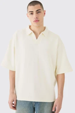 boohooMAN Oversized Half Sleeve Rugby Revere Sweatshirt | UK| Hoodies & Sweatshirts