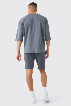 Oversized Half Sleeve V Neck Mesh T-shirt | UK^boohooMAN Best