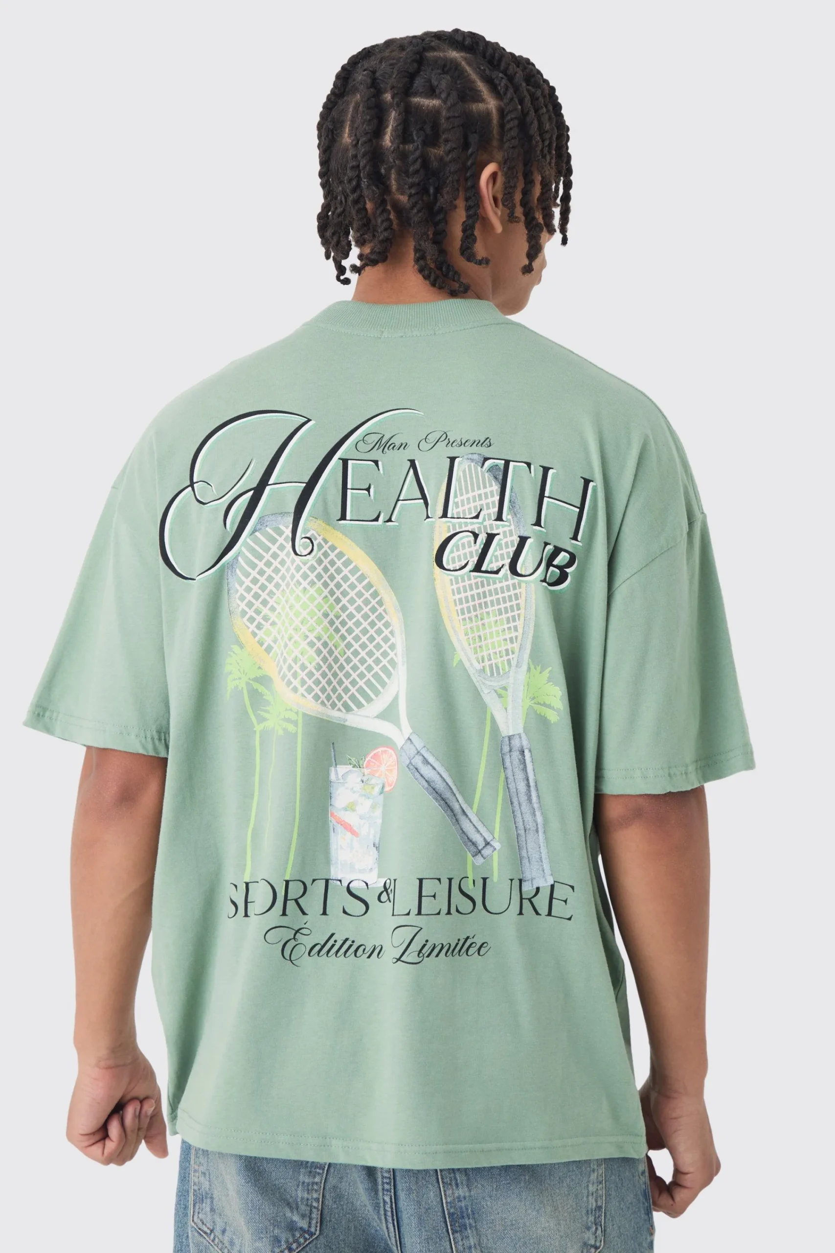 Oversized Health Club Wash Back Print T-Shirt | UK^boohooMAN Sale