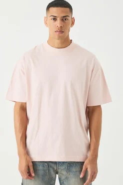 Oversized Heavy Extended Jacqaurd Neck T-shirt | UK^boohooMAN Discount