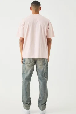 Oversized Heavy Extended Jacqaurd Neck T-shirt | UK^boohooMAN Discount