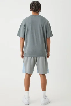 Oversized Heavy Extended Jacquard Neck T-shirt | UK^boohooMAN Sale