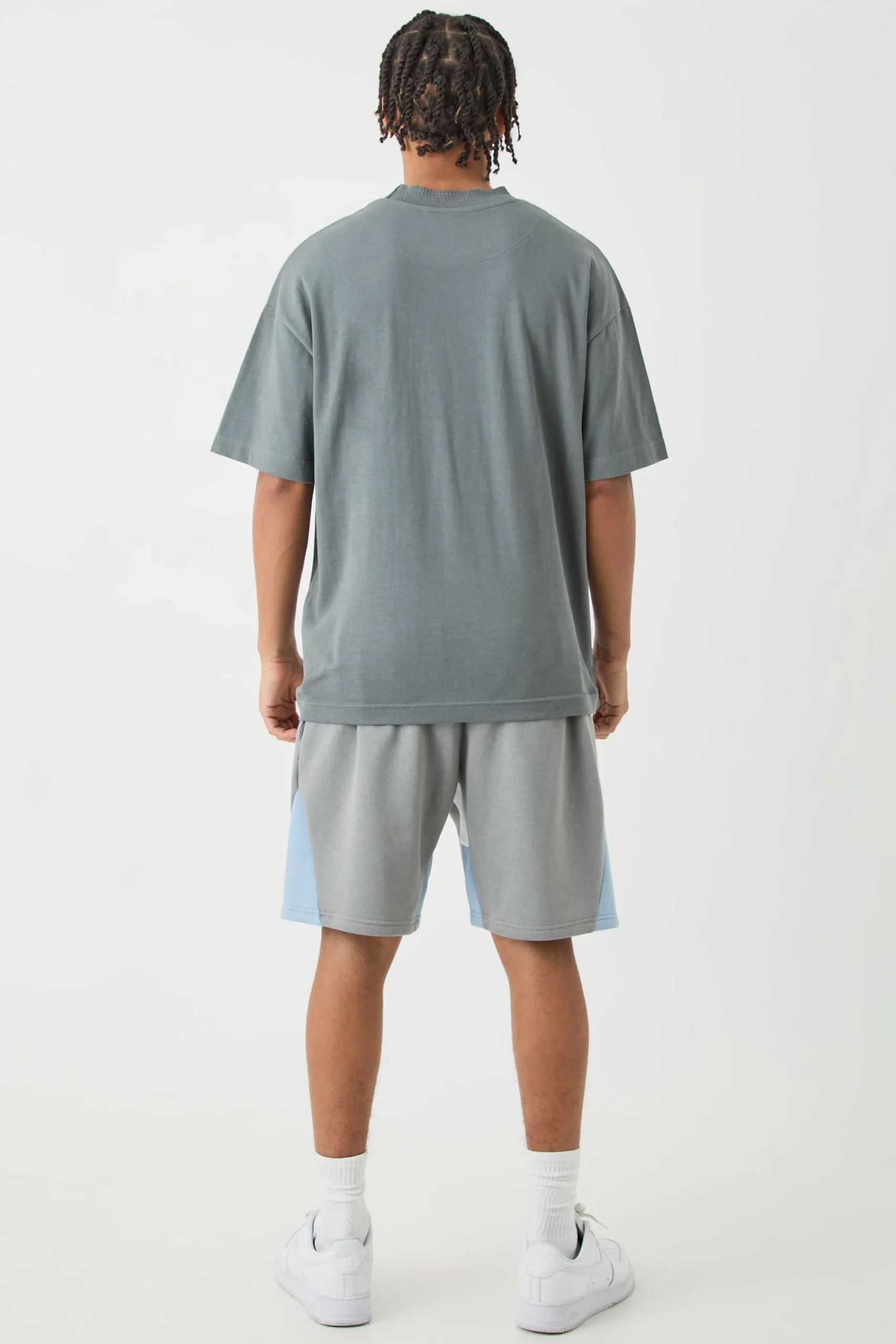 Oversized Heavy Extended Jacquard Neck T-shirt | UK^boohooMAN Sale