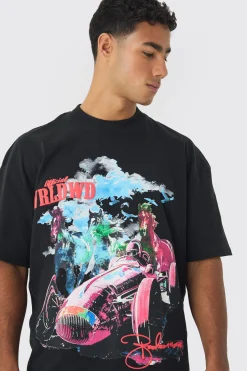 Oversized Heavy Extended Neck Horse Print T-shirt | UK^boohooMAN Best