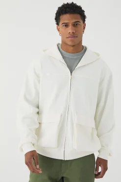 boohooMAN Oversized Heavy Ribbed Pocket Zip Through Hoodie | UK| Hoodies & Sweatshirts