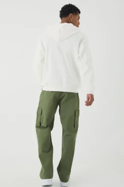 boohooMAN Oversized Heavy Ribbed Pocket Zip Through Hoodie | UK| Hoodies & Sweatshirts