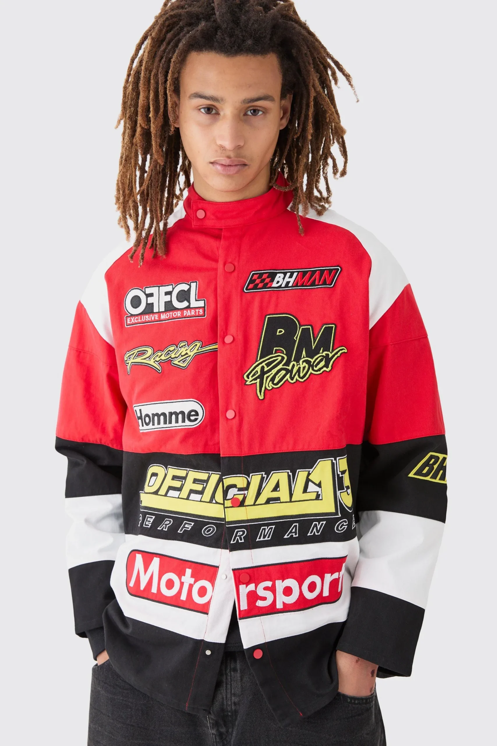 boohooMAN Oversized Heavy Twill Moto Badge Jacket | UK| Shirts